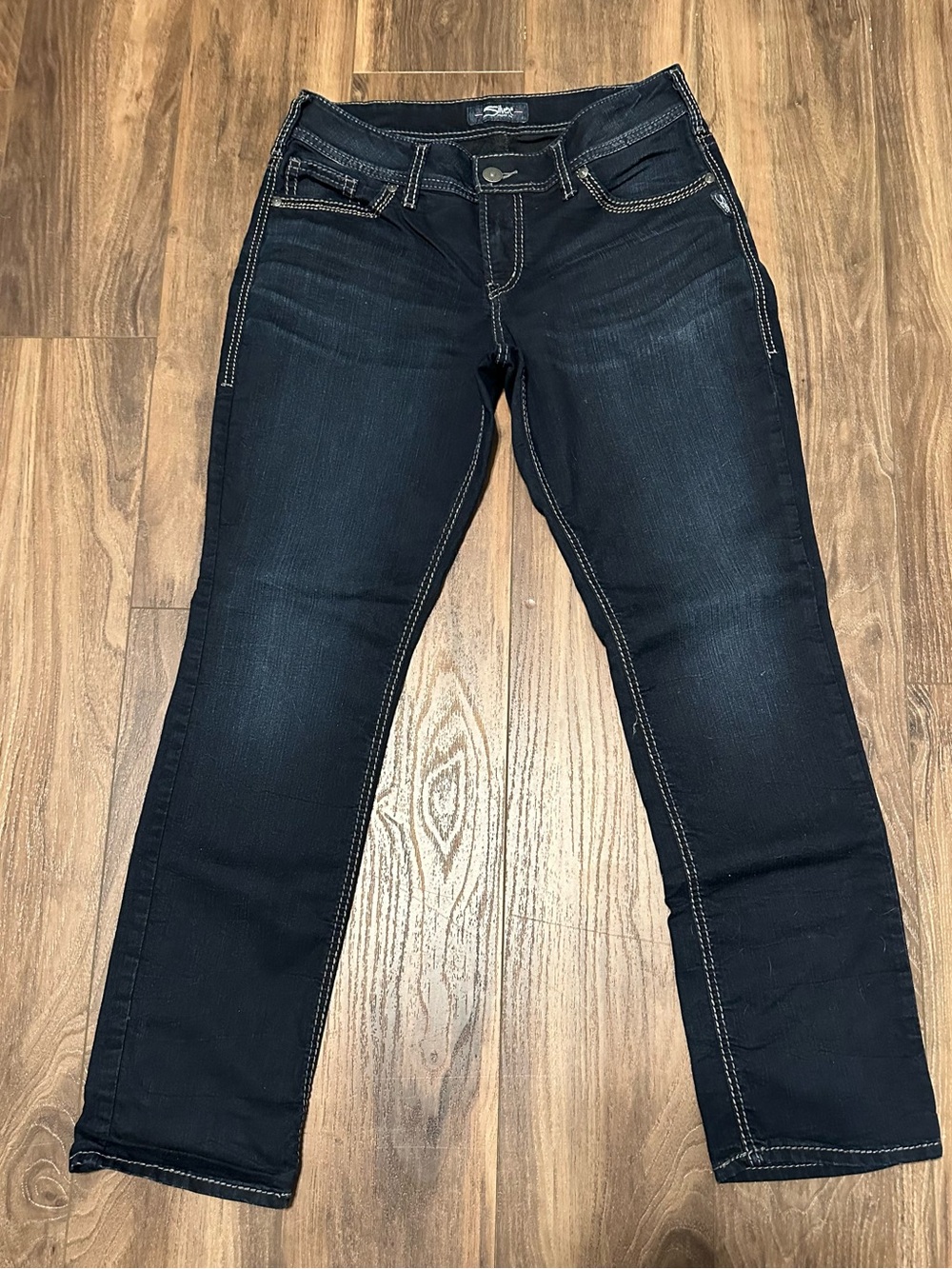 Silver Jeans Suki Straight Leg 14/32 Dark Blue Womens